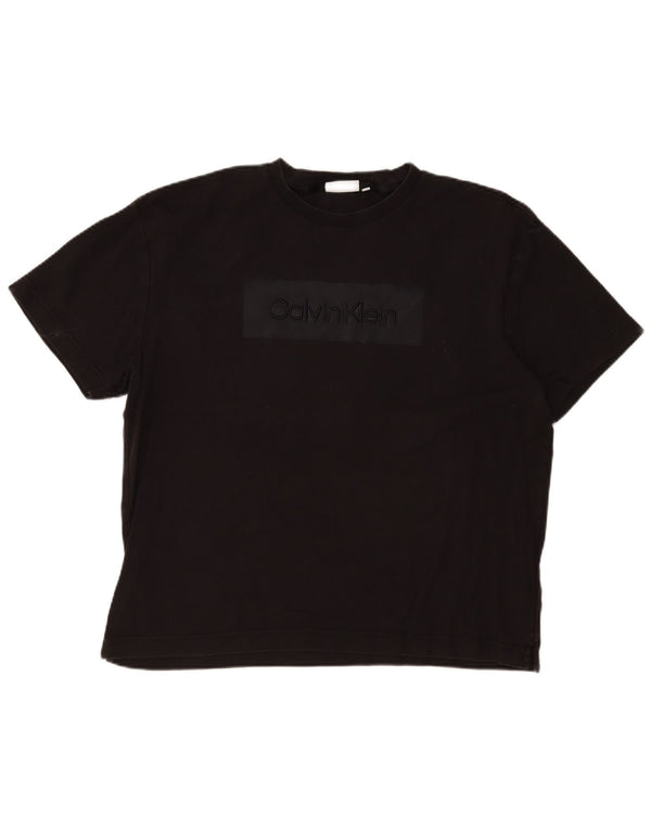 Calvin Klein Herre Comfort Fit Grafisk T-Shirt Top XL Sort Bomuld