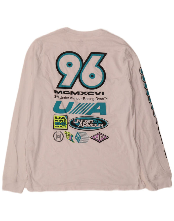 Under Armour Mens Graphic Top Long Sleeve Large White Cotton