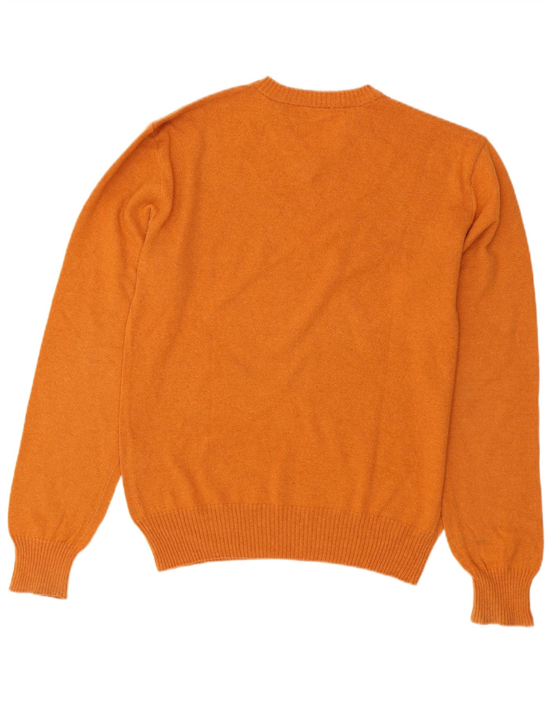 TIMBERLAND Mens V-Neck Jumper Sweater Small Orange Wool