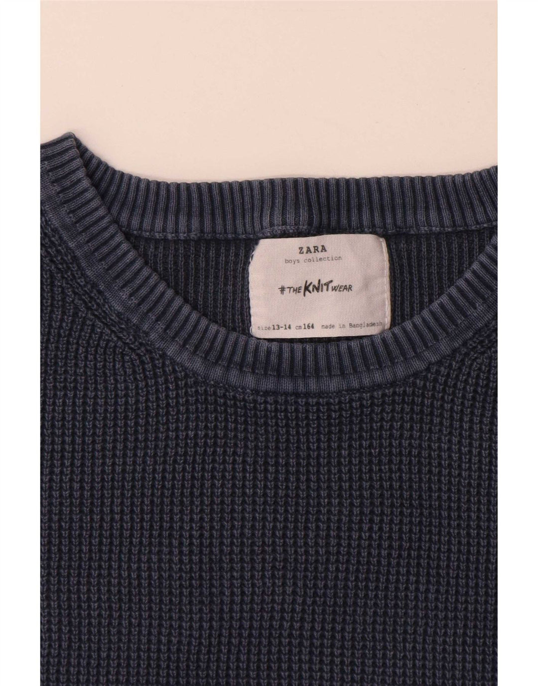 Zara Boys Crew Neck Jumper Sweater 13-14 Years Navy Blue
