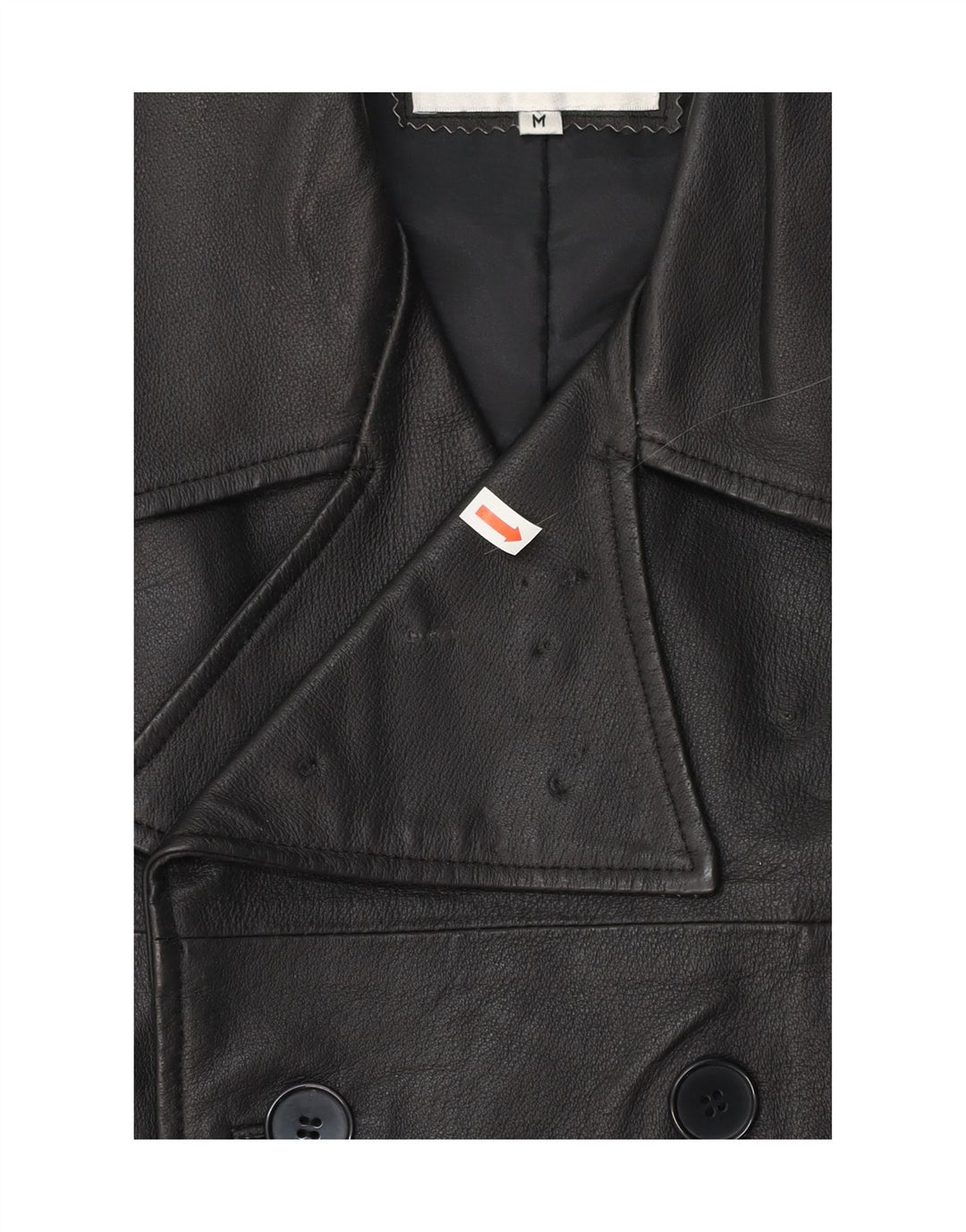 VINTAGE Mens Leather Coat UK 38 Medium Black Leather