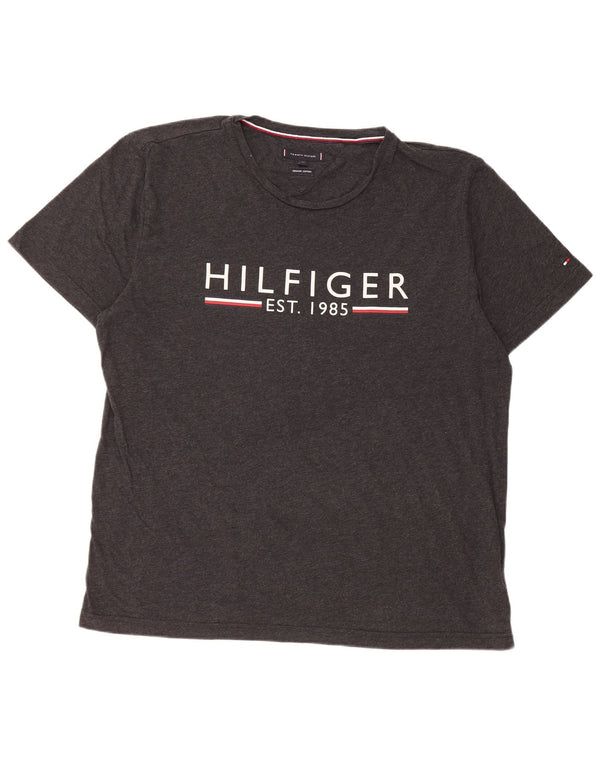 Tommy Hilfiger Mens Graphic T-Shirt Top 2XL Grey Cotton