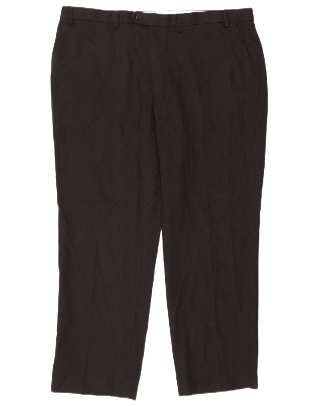 Marks & Spencer Mens Straight Suit Trousers W42 L31 Black Polyester