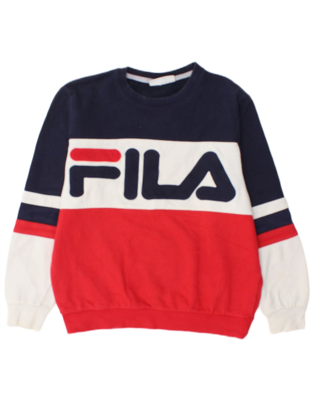 Fila Mens Graphic Sweatshirt Jumper Small Multicoloured Colourblock Cotton