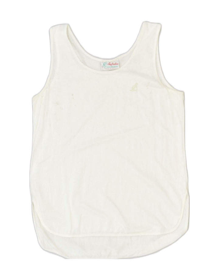 AUSTRALIAN Womens Vest Top IT 46 Large White | Vintage | Thrift | Second-Hand | Used Clothing | Messina Hembry 