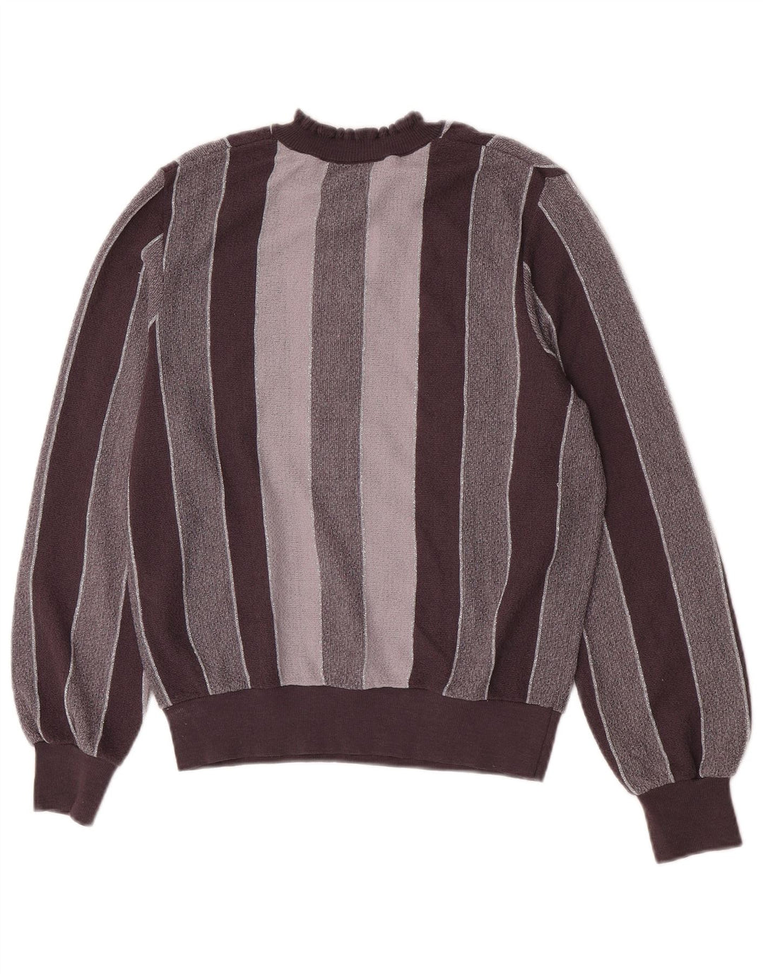 Vintage Womens Turtle Neck Jumper Sweater IT 44 Medium Grey Striped Acrylic