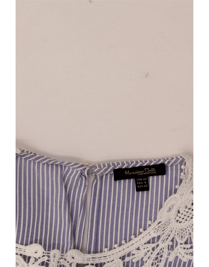 MASSIMO DUTTI Womens Sleeveless Blouse Top EU 40 Medium Blue Striped