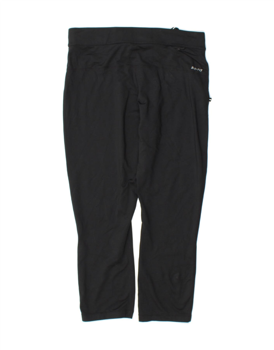 NIKE Womens Dri Fit Crop Tracksuit Trousers UK 12 Medium Black Polyester Vintage Nike and Second-Hand Nike from Messina Hembry 