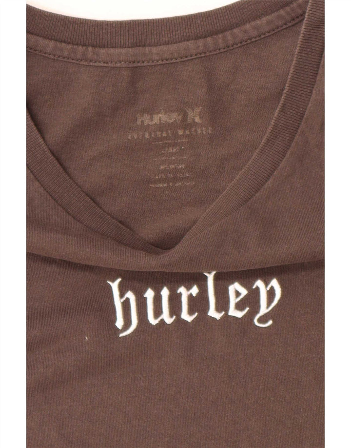 Hurley Mens Graphic T-Shirt Top Large Brown