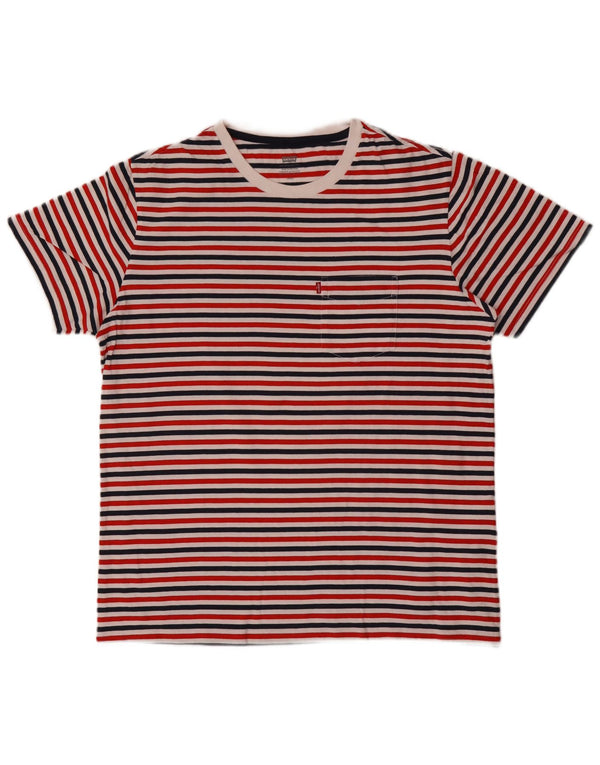 Camiseta masculina Levi's Top grande de algodão listrado multicolorido