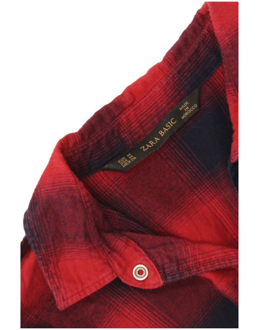 Zara Womens Military Flannel Shirt UK 12 Medium Red Check