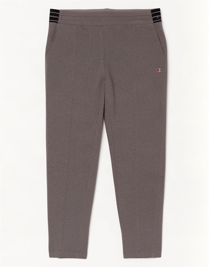 Champion Womens Graphic Tracksuit Trousers UK 14 Medium Grey Colourblock
