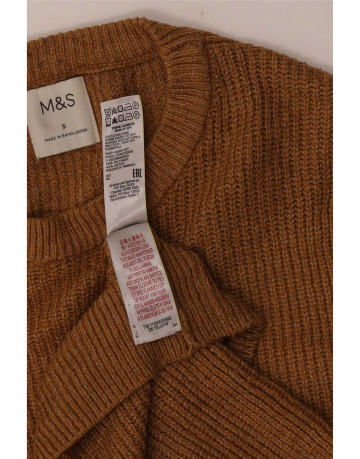 Marks & Spencer Herren-Pullover mit Rundhalsausschnitt, Größe S, Gelb, Polyamid