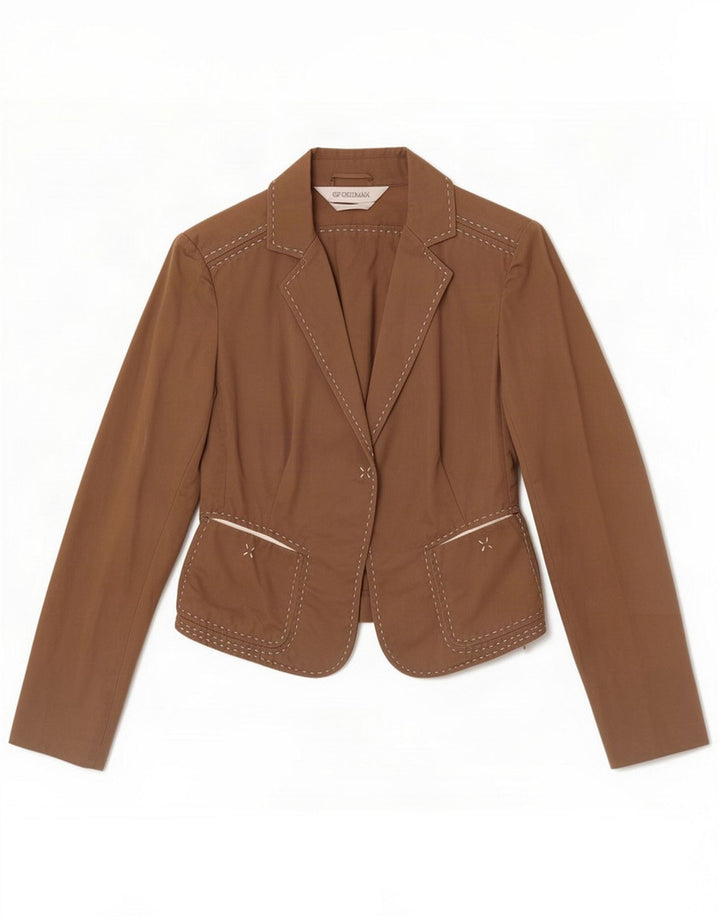 Sportmax Giacca blazer da donna UK 12 Cotone marrone medio