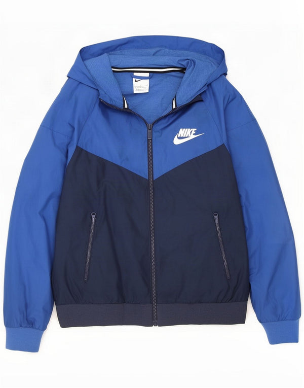 Giacca superiore della tuta da ragazzo Nike 12-13 anni Large Blu Navy Colourblock
