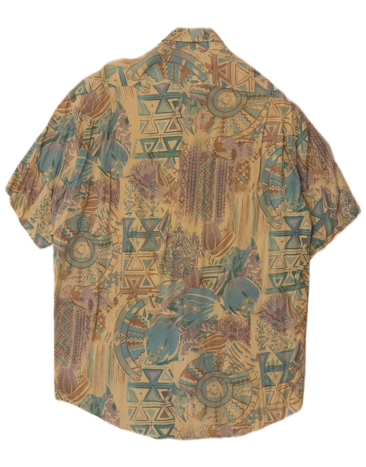 Chemise à manches courtes Vintage pour hommes, grande chemise géométrique multicolore