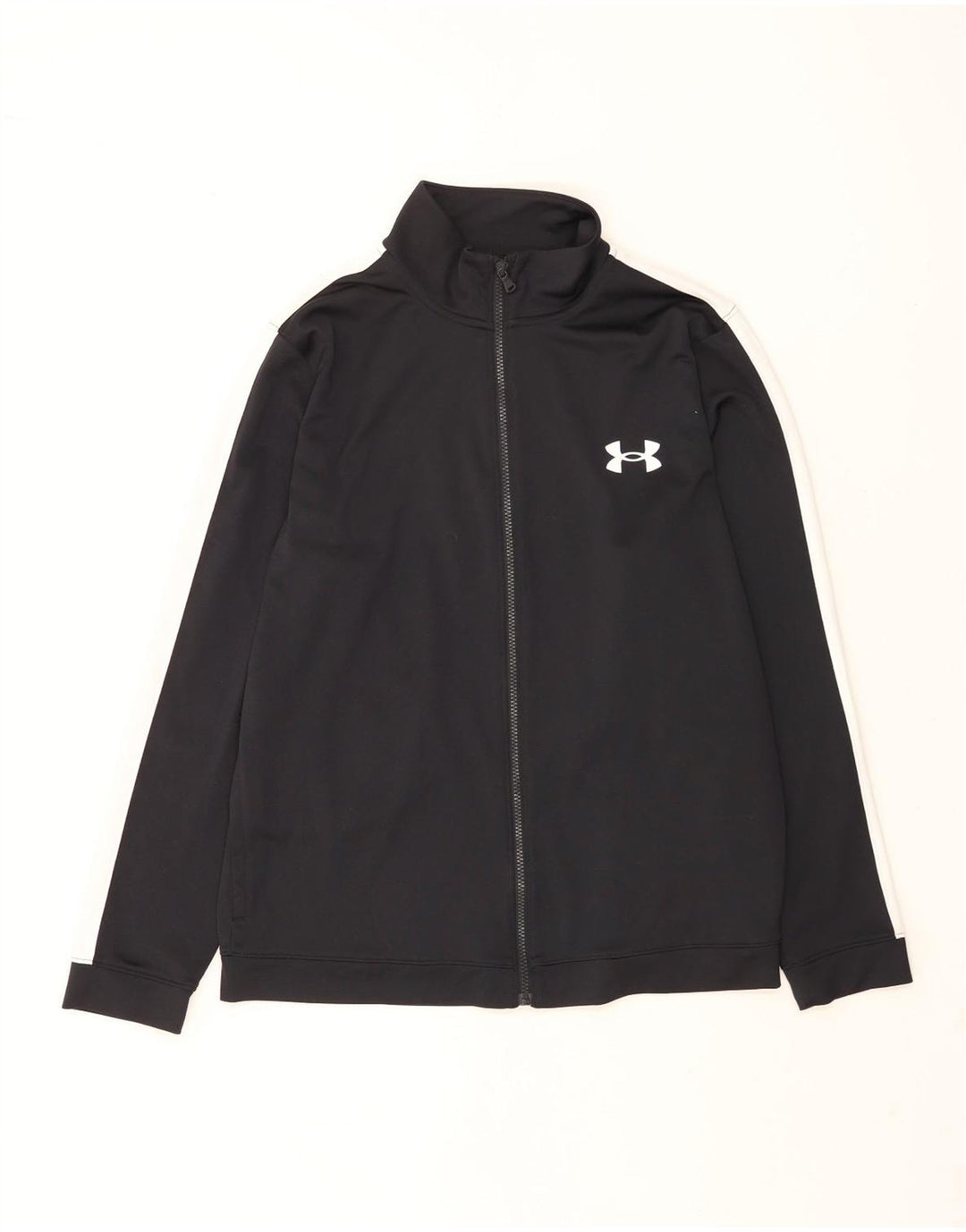 Under Armour Herren-Trainingsanzug-Top-Jacke, großes schwarzes Farbblock-Polyester