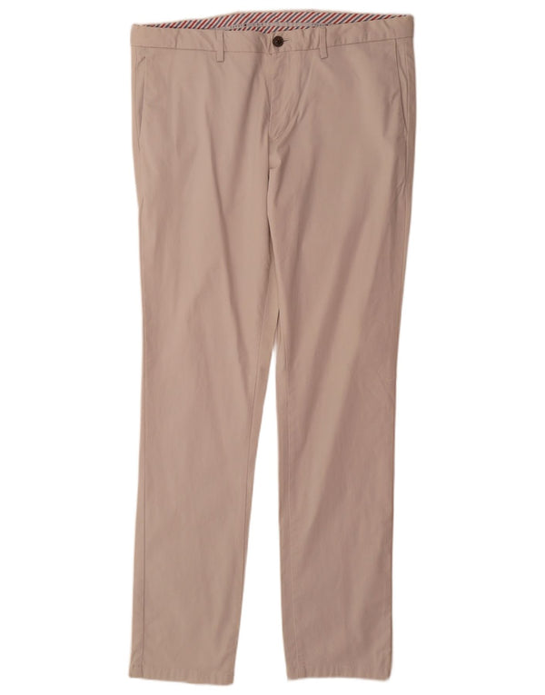 Tommy Hilfiger Mens Slim Chino Trousers W36 L34 Off White Cotton