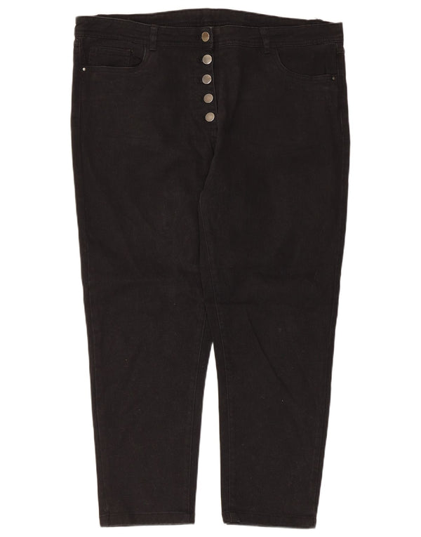 M&Co Γυναικεία Petite High Waist Capri Jeans UK 16 Large W36 L24 Μαύρο βαμβακερό