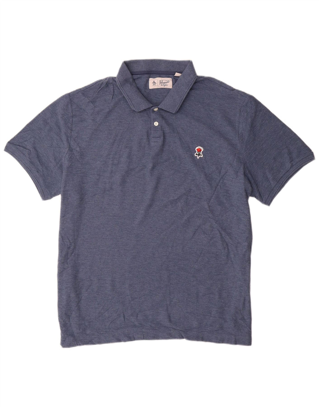 PENGUIN Mens Polo Shirt 2XL Blue Cotton