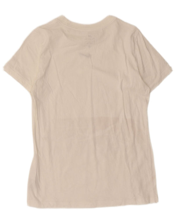 Camiseta feminina Nike UK 10 pequena algodão branco