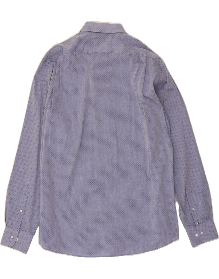 TOMMY HILFIGER Mens Regular Fit Shirt Size 16 1/2 Large Blue Spotted Vintage Tommy Hilfiger and Second-Hand Tommy Hilfiger from Messina Hembry 
