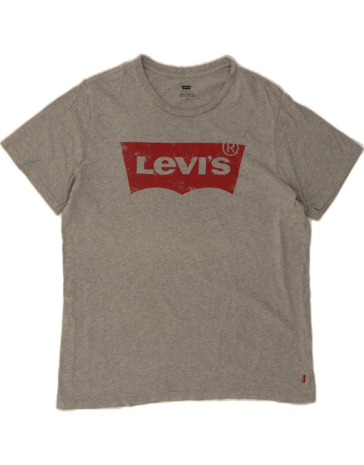 LEVI'S Mens Graphic T-Shirt Top Large Grey Cotton Vintage Levi's and Second-Hand Levi's from Messina Hembry 