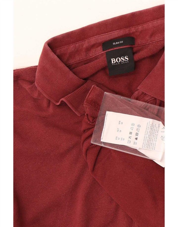 Hugo Boss Slim-Fit-Poloshirt für Herren aus mittlerer kastanienbrauner Baumwolle
