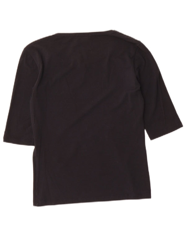 Top da donna Max Mara manica 3/4 UK 8 Small Nero