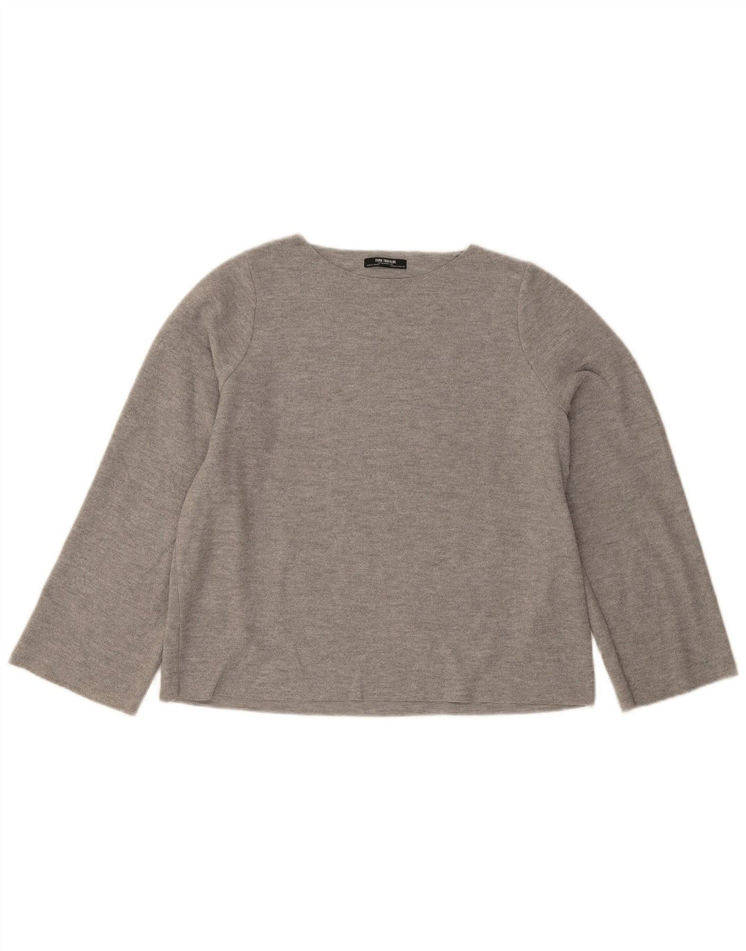 Zara Womens Trafaluc Oversized Top Long Sleeve UK 10 Small Grey