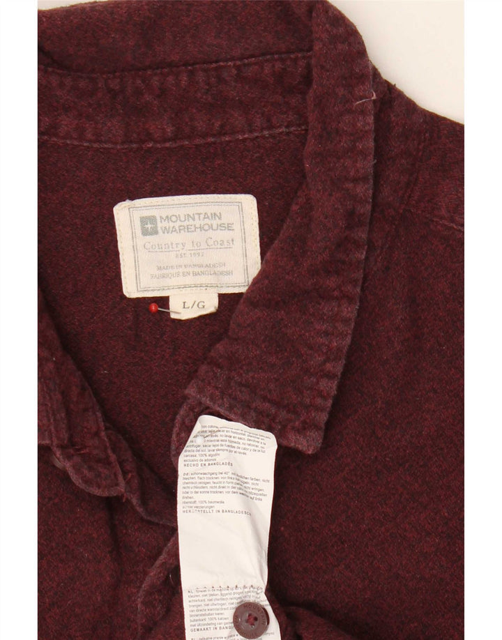 Mountain Warehouse Mens Flannel Shirt Large Burgundy Cotton