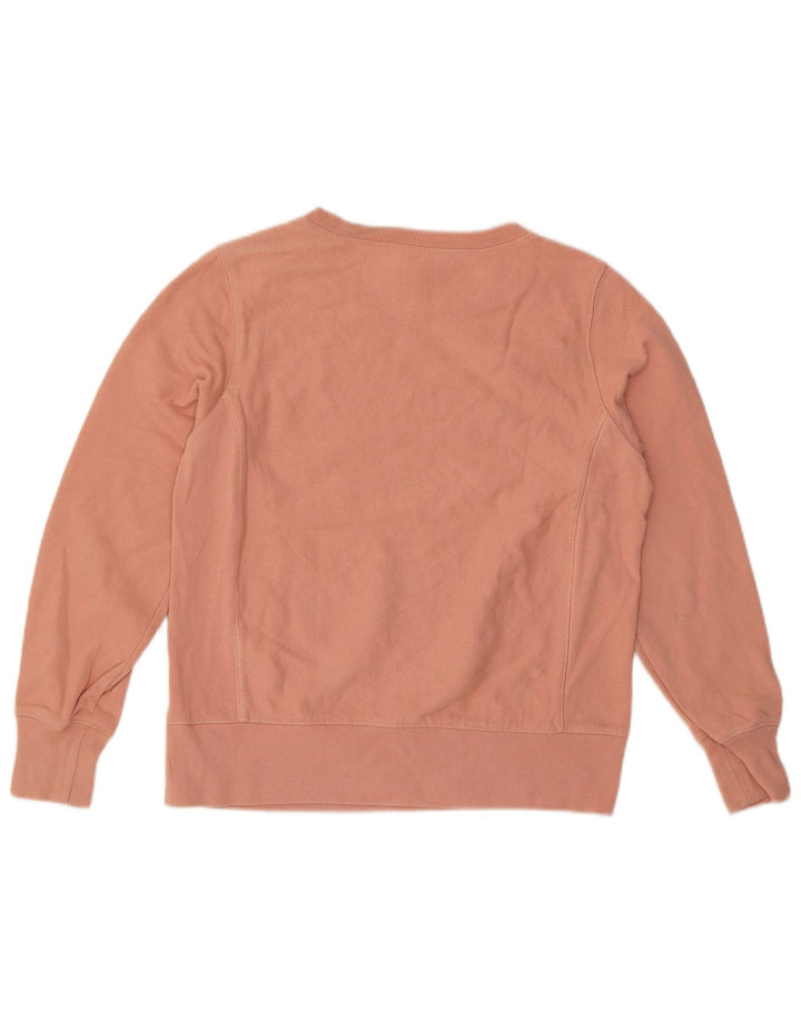 Champion Womens Reverse Weave Sweatshirt Jumper UK 16 Large Orange Cotton