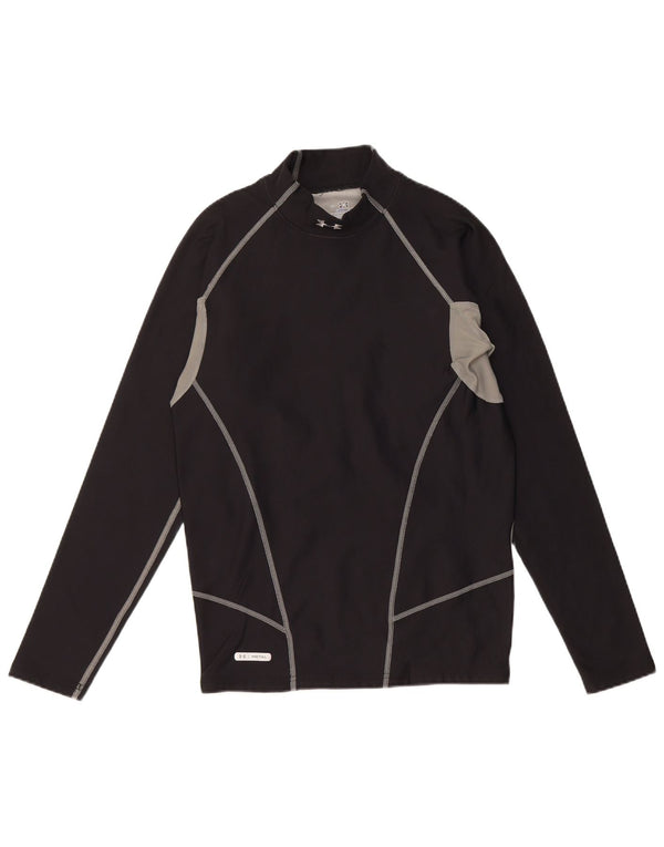 Under Armour Herren Slim Fit Top Langarm Large Schwarz Colourblock Sport