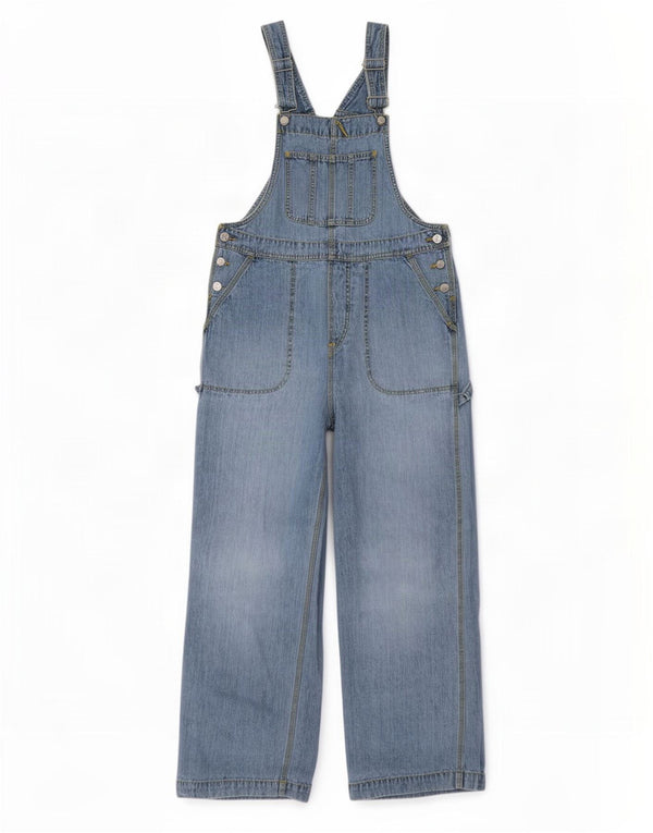 Vintage damskie ogrodniczki Cargo proste dżinsy średnie W36 L32 niebieska bawełna