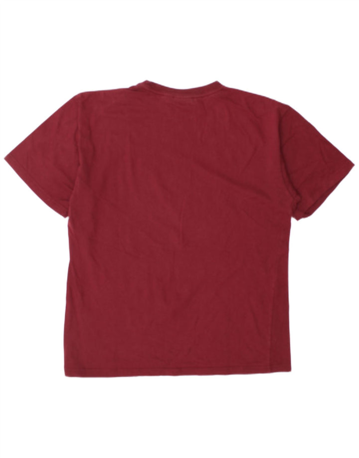 Reebok Mens T-Shirt Top Large Burgundy Cotton