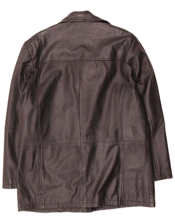 Jaqueta de couro masculina vintage UK 40 grande preta
