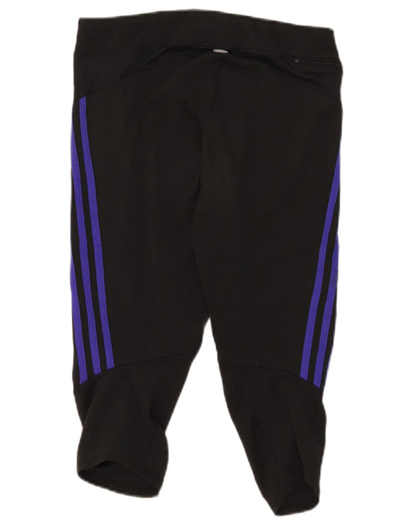 Adidas Damen Climalite Capri Leggings UK 14 Medium Schwarz Polyester