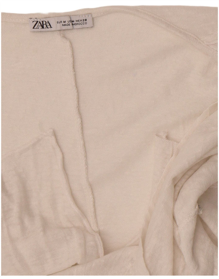Zara Womens Sleeveless Blouse Top UK 12 Medium White Flecked