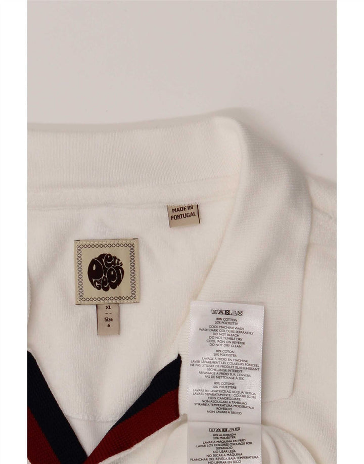 Pretty Green Mens Polo Shirt XL White Cotton