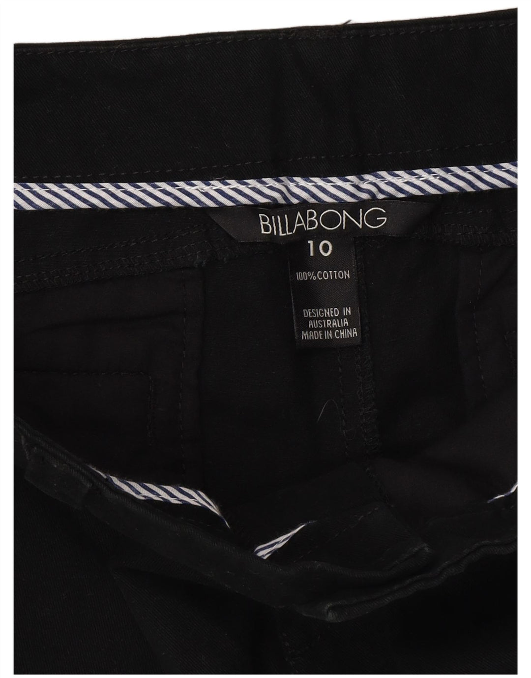 Billabong Womens Hot Pants US 10 Large W32 Black Cotton