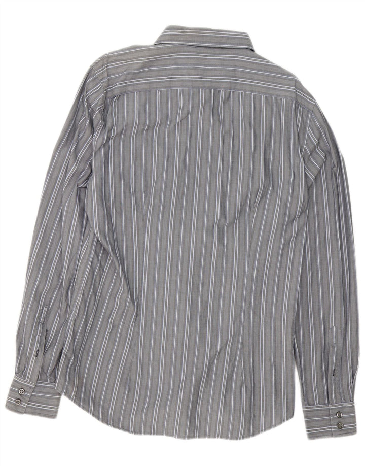 Gas Mens Shirt XL Grey Striped Cotton