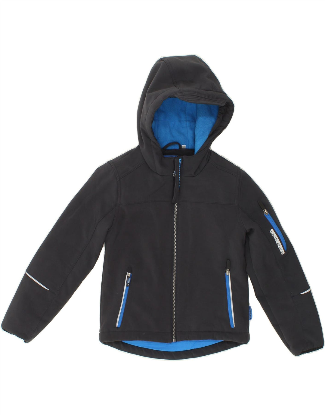 NORTHVILLE Boys Hooded Windbreaker Jacket 7-8 Years Black Vintage Northville and Second-Hand Northville from Messina Hembry 