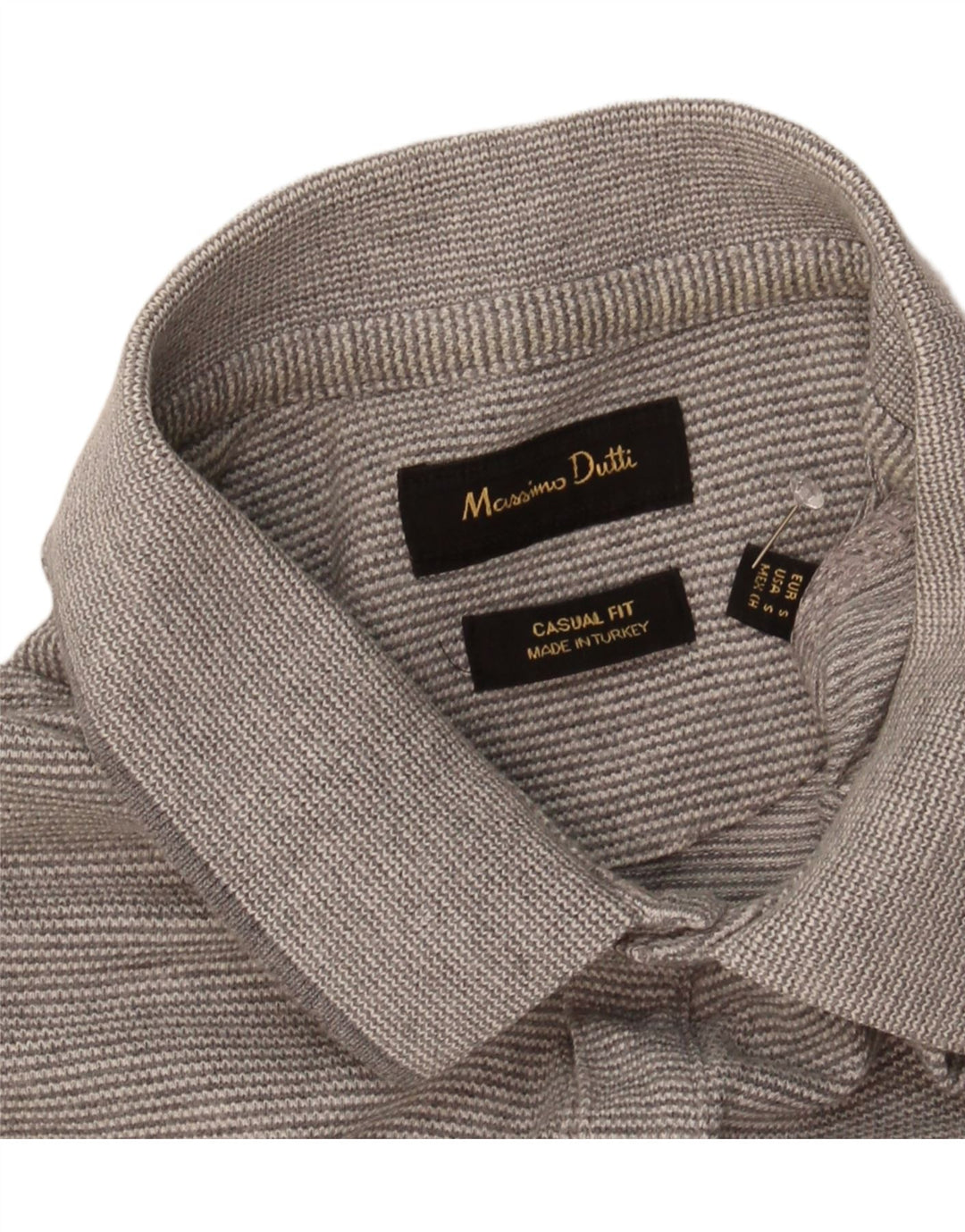 MASSIMO DUTTI Mens Casual Fit Polo Shirt Small Grey