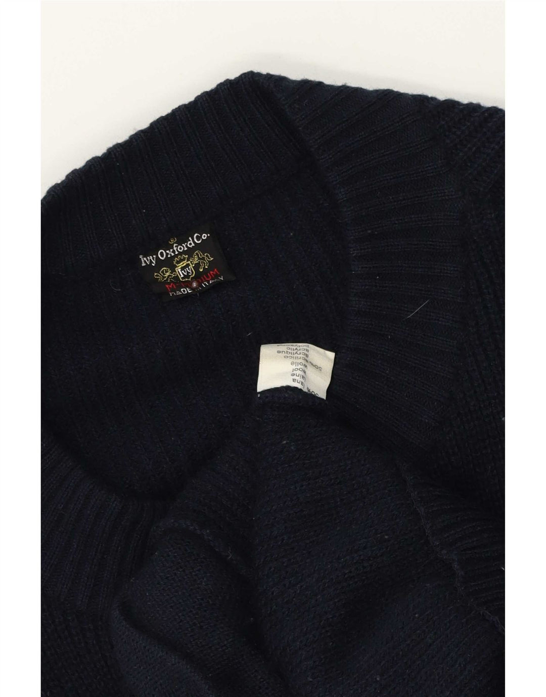 Ivy Oxford herre cardigan sweater Medium marineblå uld