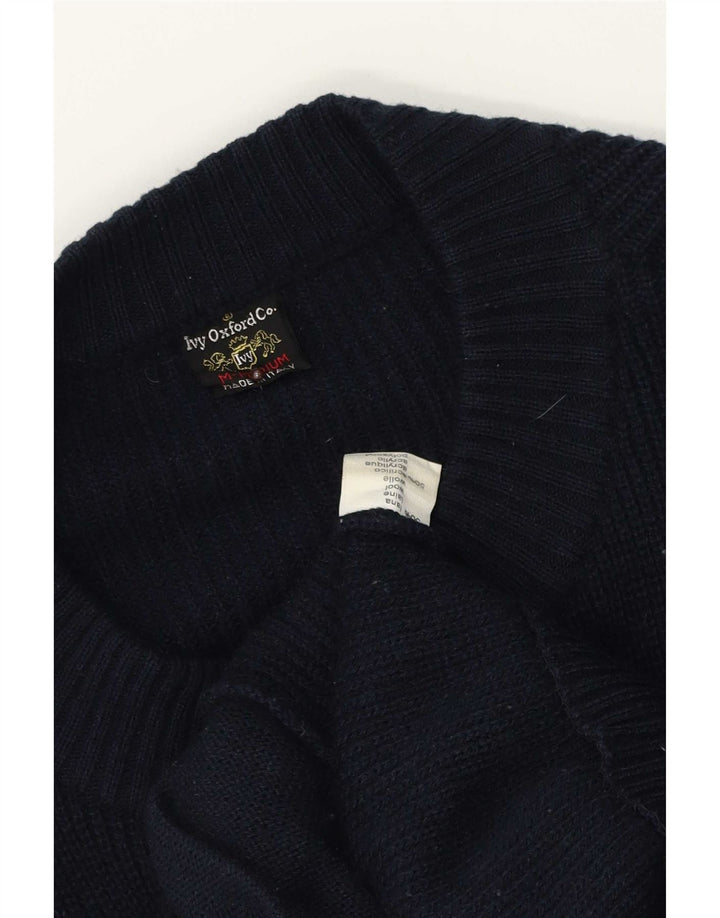 Ivy Oxford herre cardigan sweater Medium marineblå uld