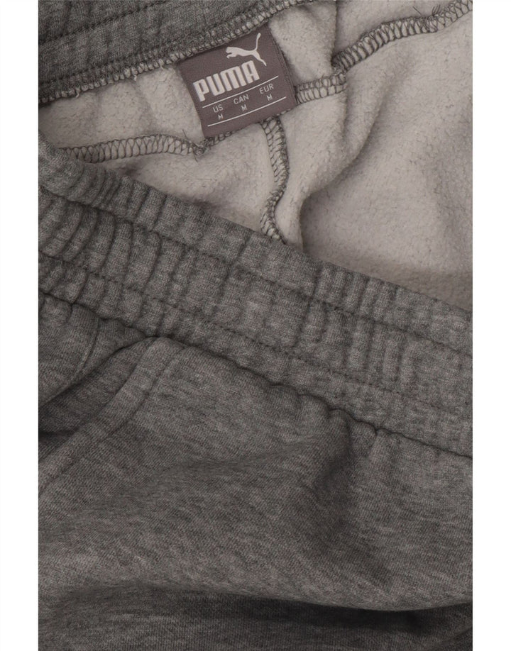 Puma Mens Graphic Tracksuit Trousers Joggers Medium Grey Flecked Cotton