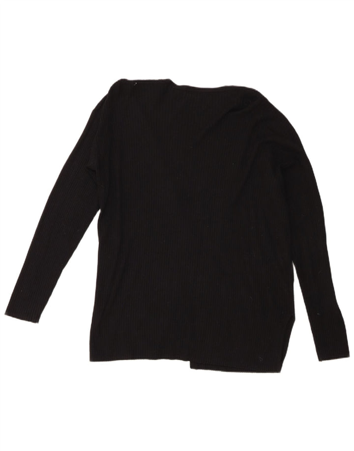 Marks & Spencer Womens Open Cardigan Sweater UK 14 Medium Black Viscose