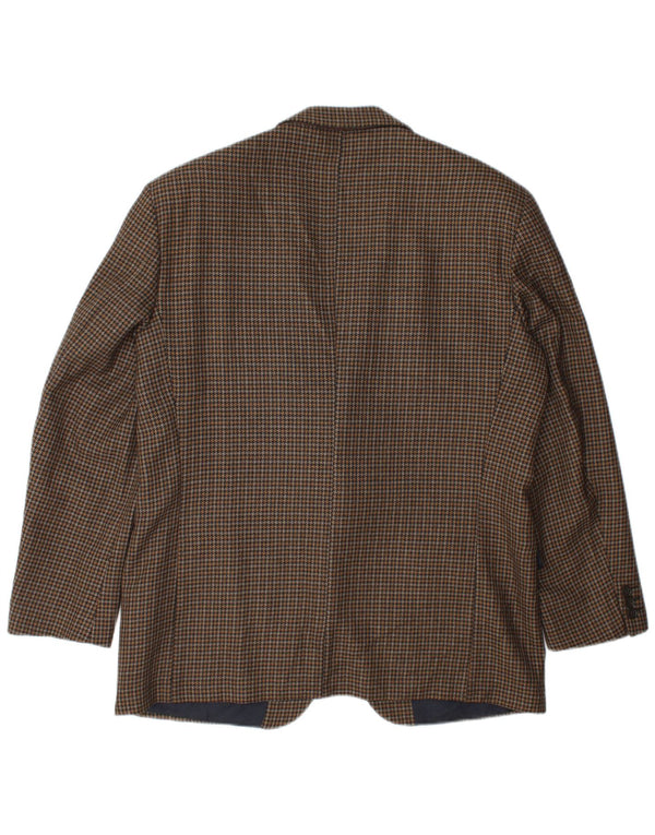 Giacca blazer da uomo a 2 bottoni Cacharel IT 52 XL lana pied de poule marrone