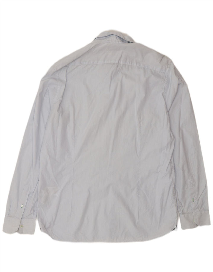 Ted Baker Mens Shirt Size 5 XL Blue Pinstripe Cotton