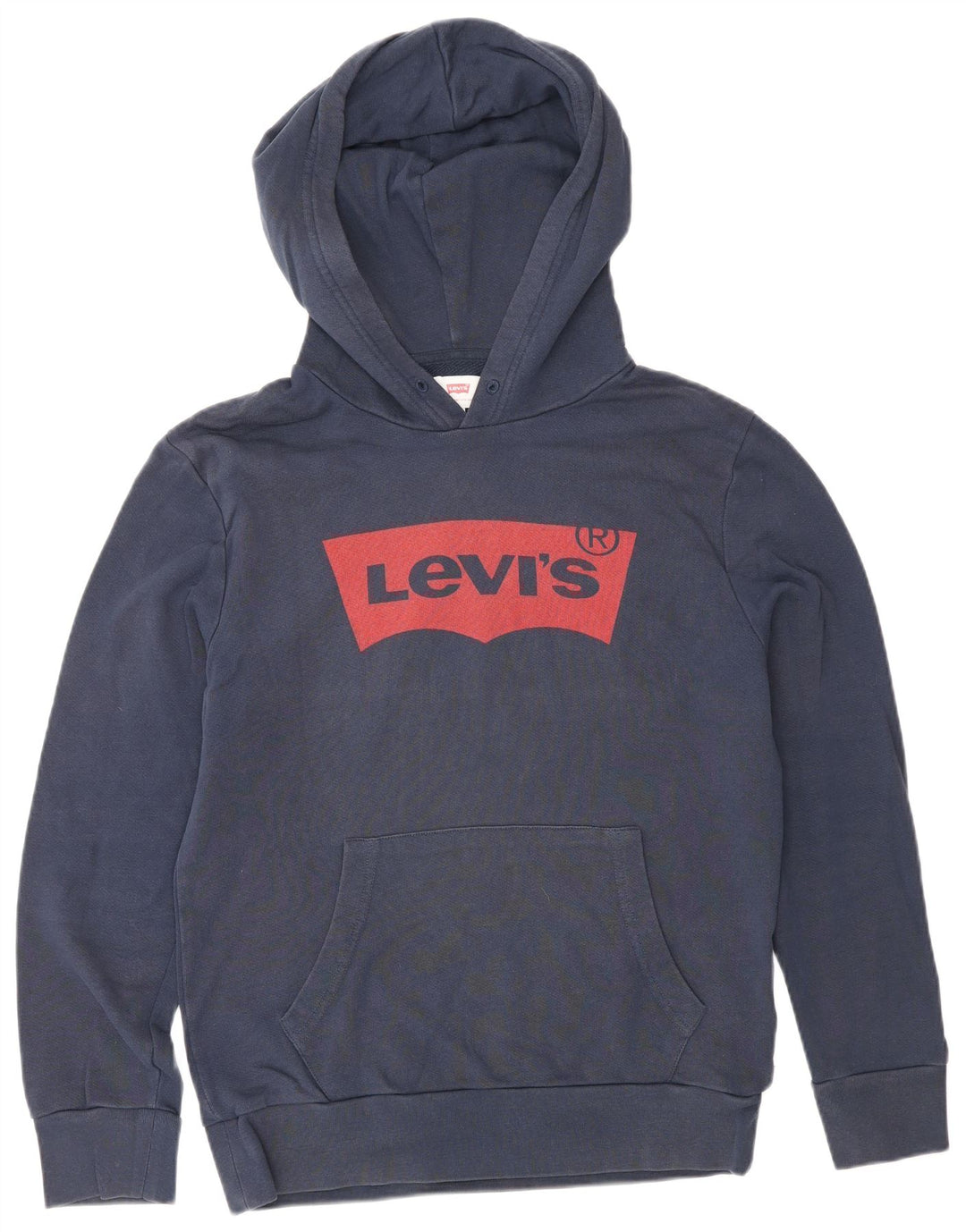 Levi's Mens Graphic Hoodie Jumper Small Navy Blue Cotton